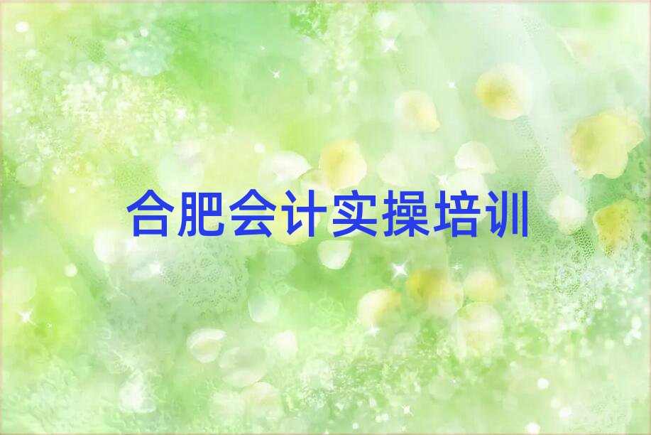 合肥什么会计做账培训学校好一览