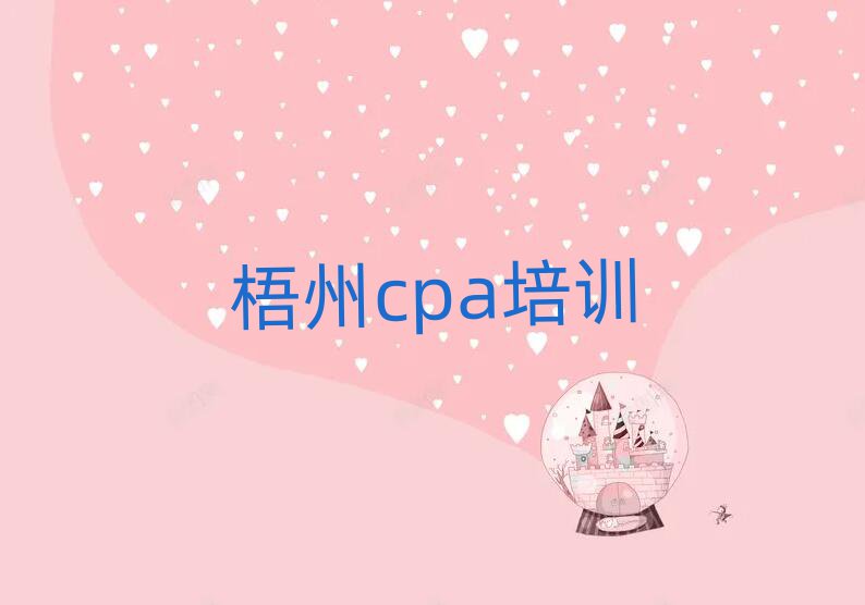 2025年梧州万秀区cpa好的辅导机构