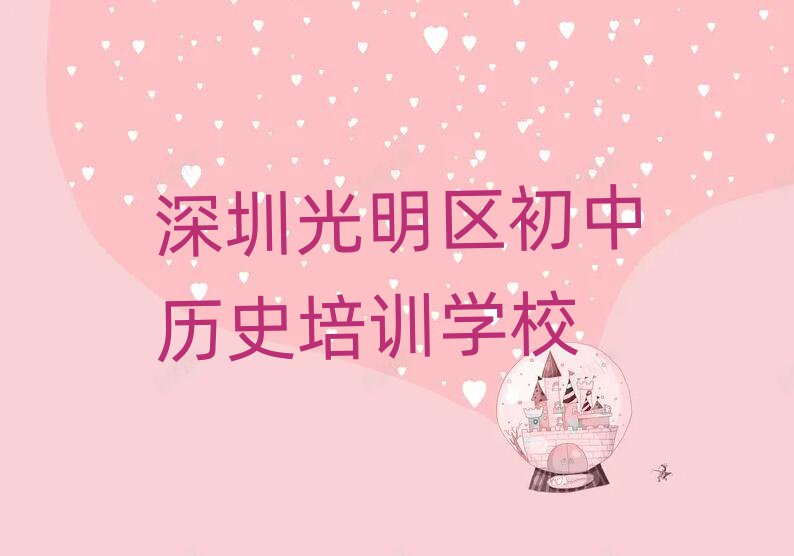 深圳光明区好的初中历史培训班排名公布