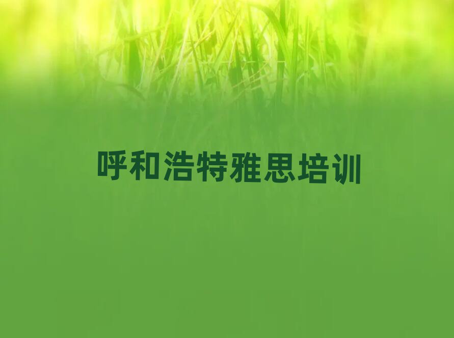 呼和浩特雅思职称培训班排名公布