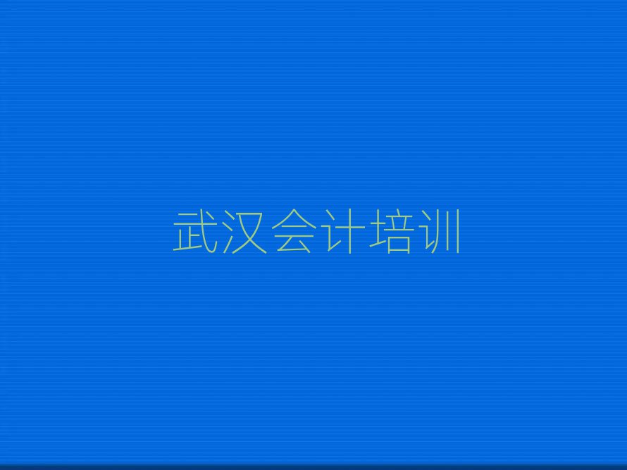 2025武汉会计线上培训前十名
