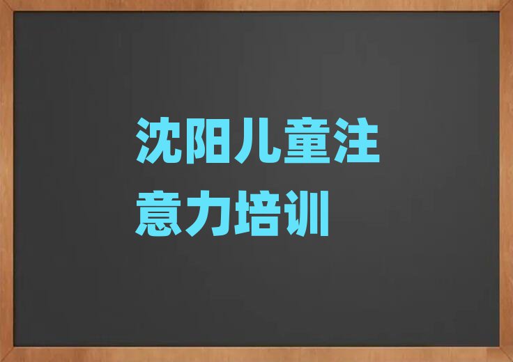 2025年沈阳少儿注意力训练培训说明