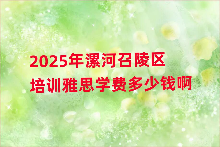 2025年漯河召陵区培训雅思学费多少钱啊