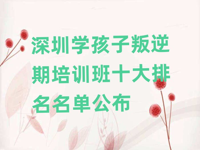深圳学孩子叛逆期培训班十大排名名单公布