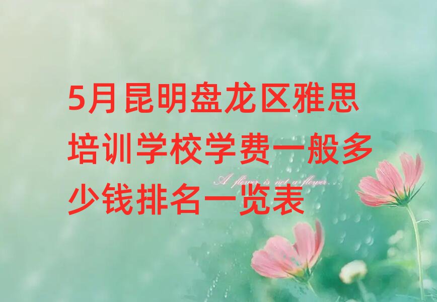 5月昆明盘龙区雅思培训学校学费一般多少钱排名一览表