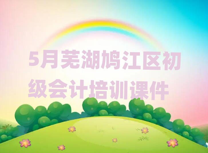 5月芜湖鸠江区初级会计培训课件