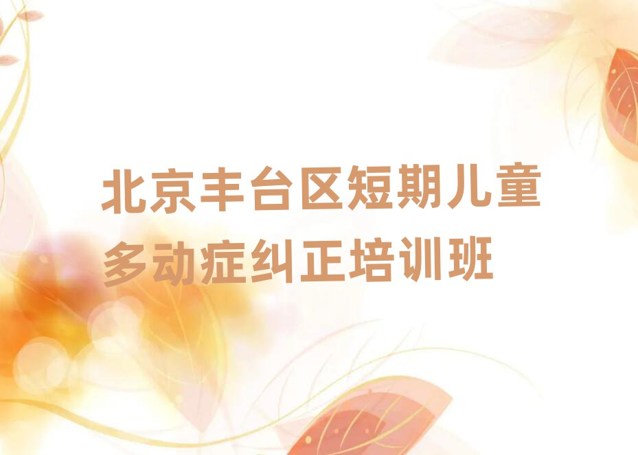 北京丰台区短期儿童多动症纠正培训班