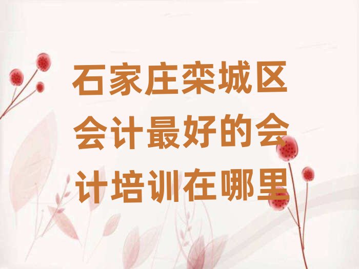 石家庄栾城区会计最好的会计培训在哪里