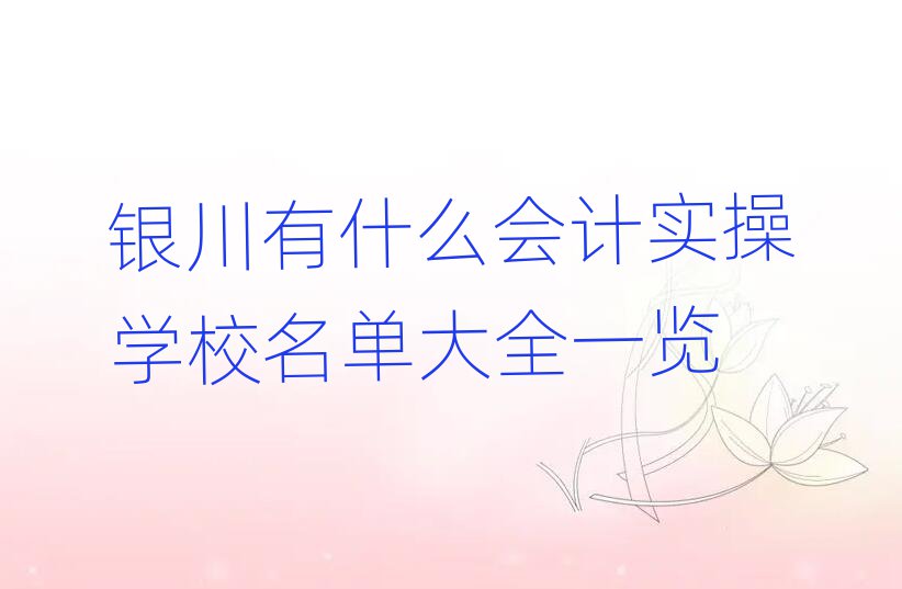 银川有什么会计实操学校名单大全一览