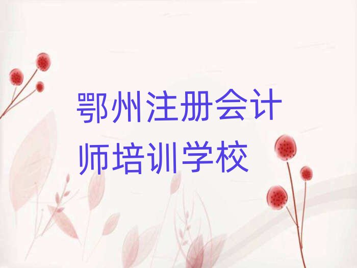 鄂州哪里有注册会计师学校名单精选一览