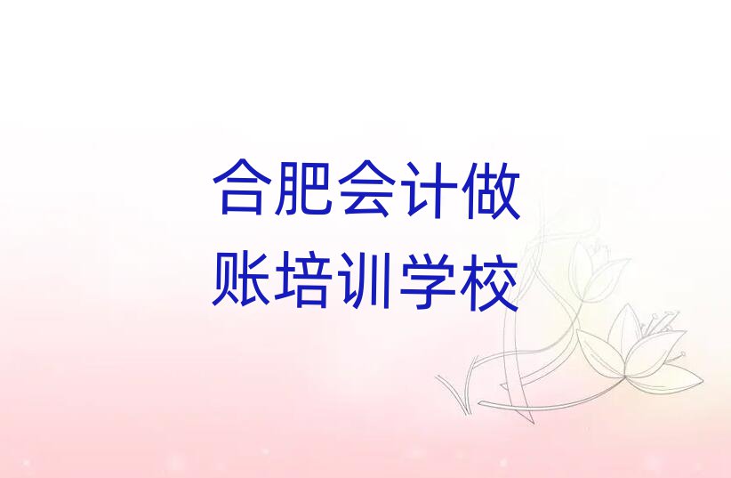 合肥学会计做账哪家学校好精选名单出炉