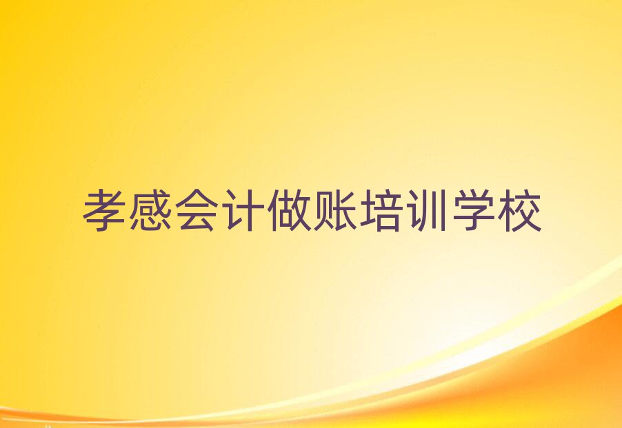 6月孝感孝南区学会计做账去哪里学