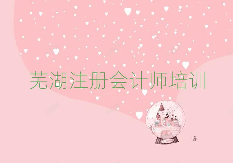 2025年芜湖三山区注册会计师芜湖三山区那个辅导机构好