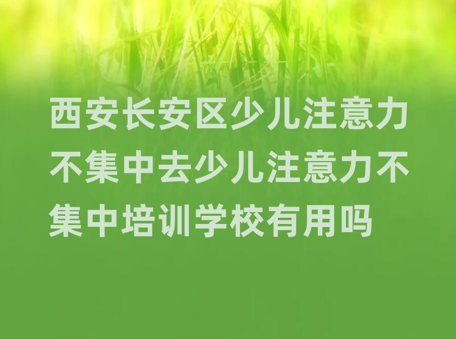 西安长安区少儿注意力不集中去少儿注意力不集中培训学校有用吗