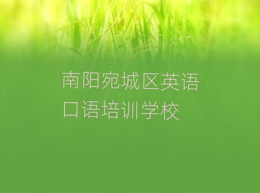 2025南阳宛城区专业英语口语培训学校人气排行榜一览表